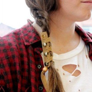 Free People Suede Pony Lasso Hair Cuff Set - NEW